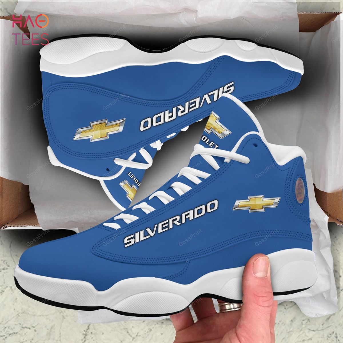 Chevrolet Silverado Air Jordan 13 Blue Shoes, Sneaker POD Design