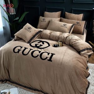 Gucci Designed Cream Colored Worm Bedding Set