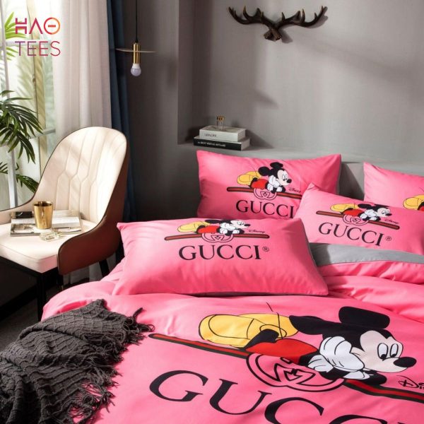 Gucci Mickey Fashionable Designer Pink Bedding Sets