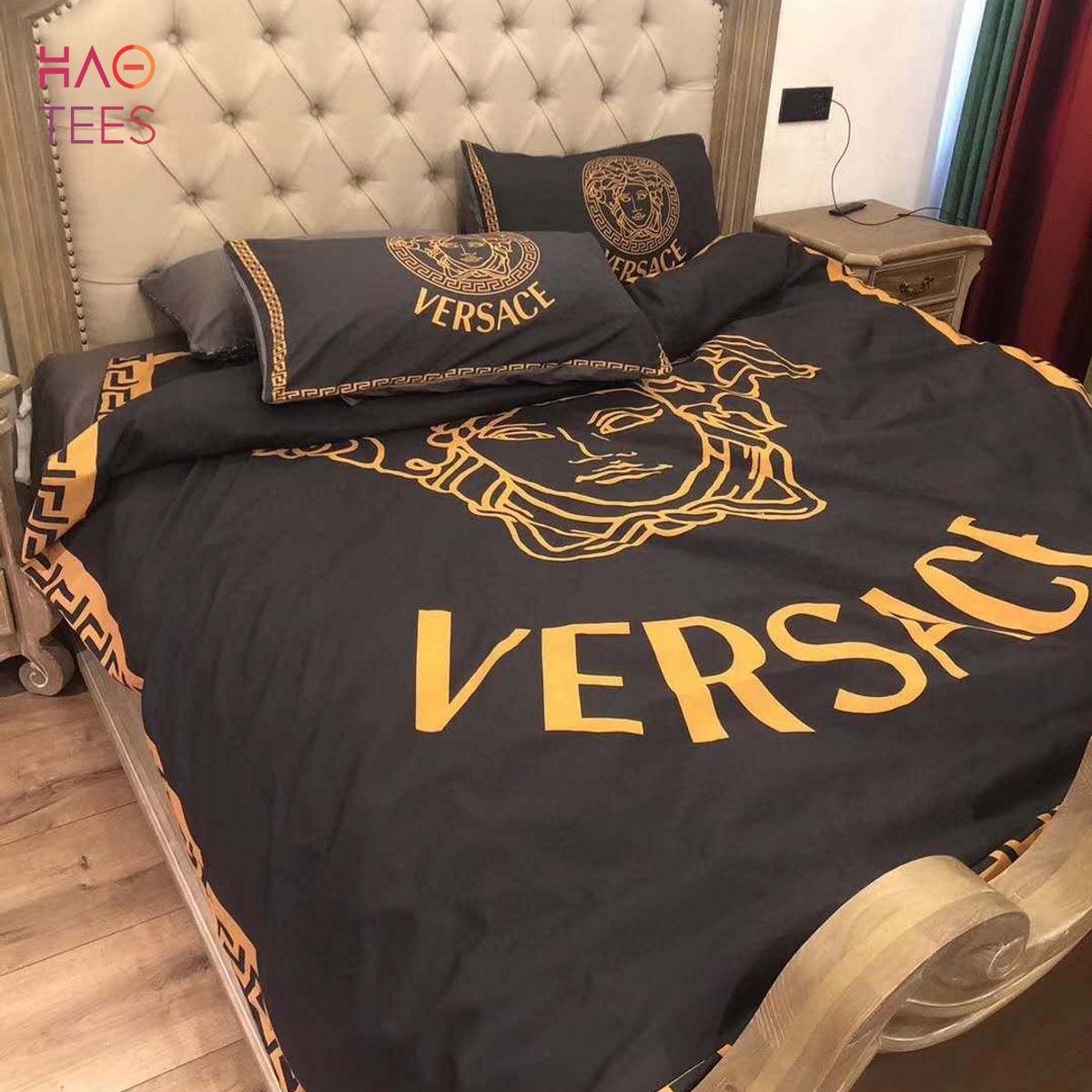 Versace Designer Bedding Set Flower Stripe