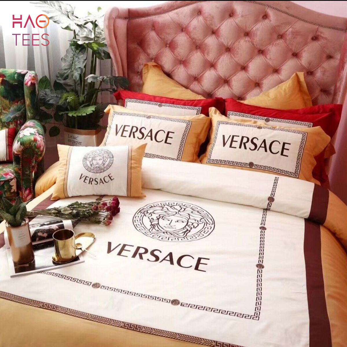 Versace luxury Cotton Fabric Bedding Set