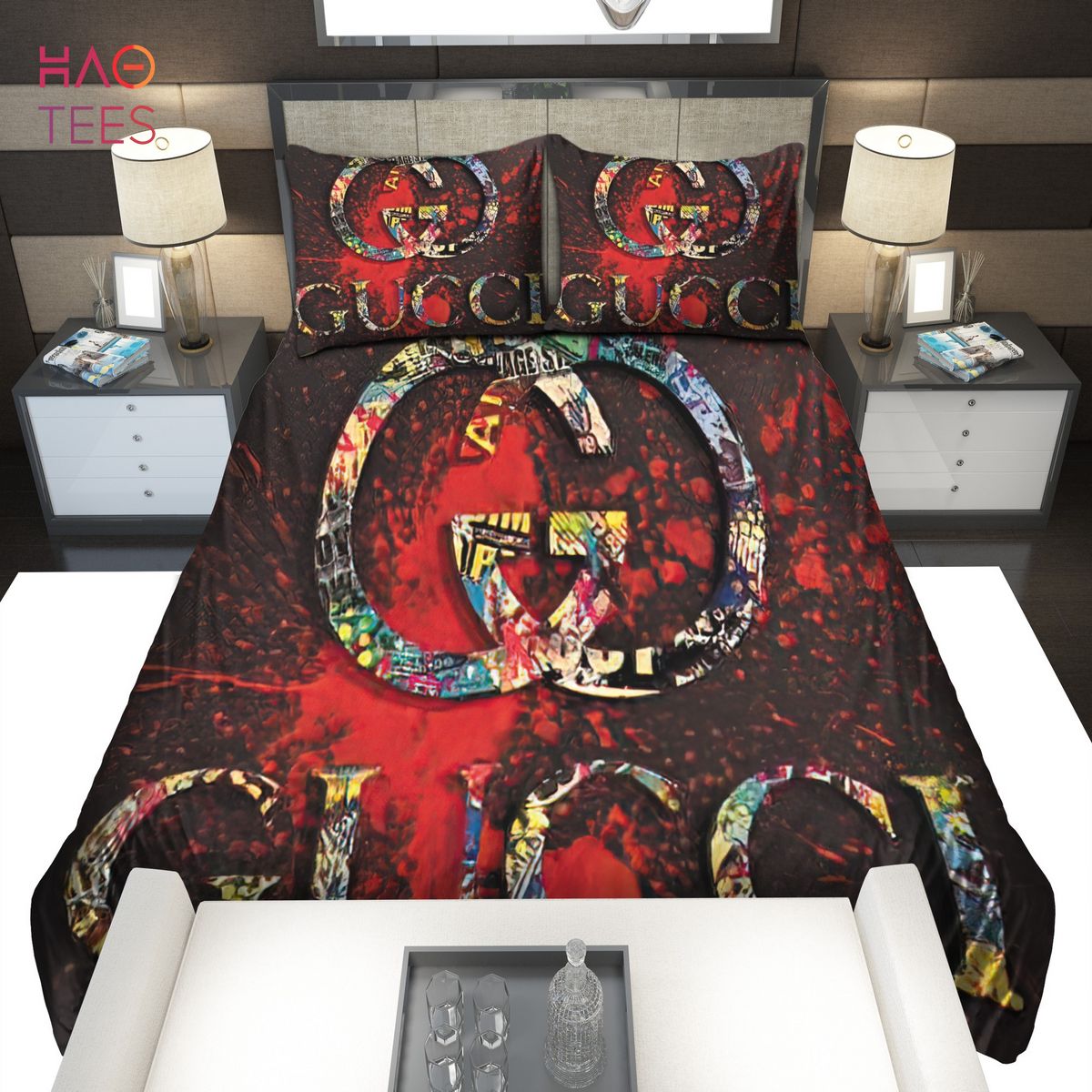 Aiiroh Gucci  Mixed Media On Metal  Wood Bedding Sets Luxury Store