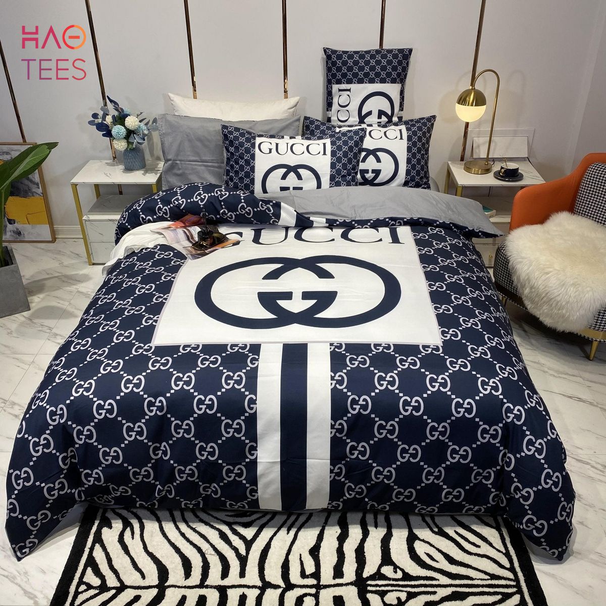 Gucci Navy Bedding Set