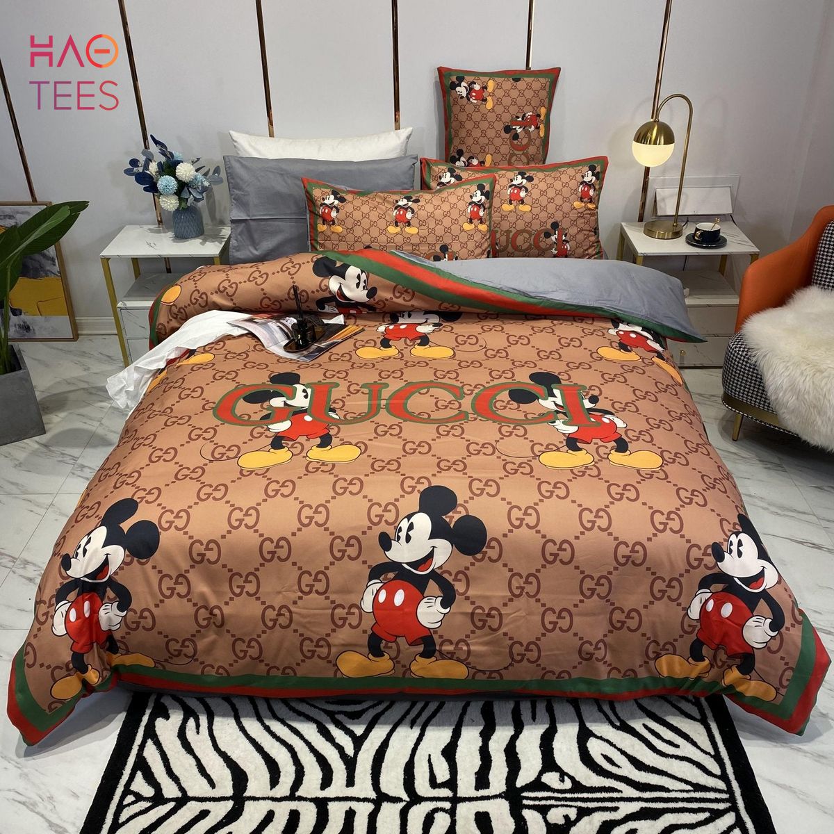 Gucci x Mickey Brown Bedding Set