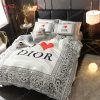 Louis Vuitton Black  White Bedding Set
