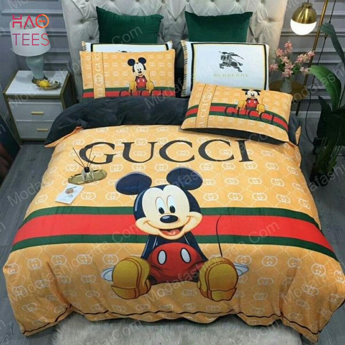 Disney Mickey Mouse Louis Vuitton Quilt Bedding Set - LIMITED EDITION