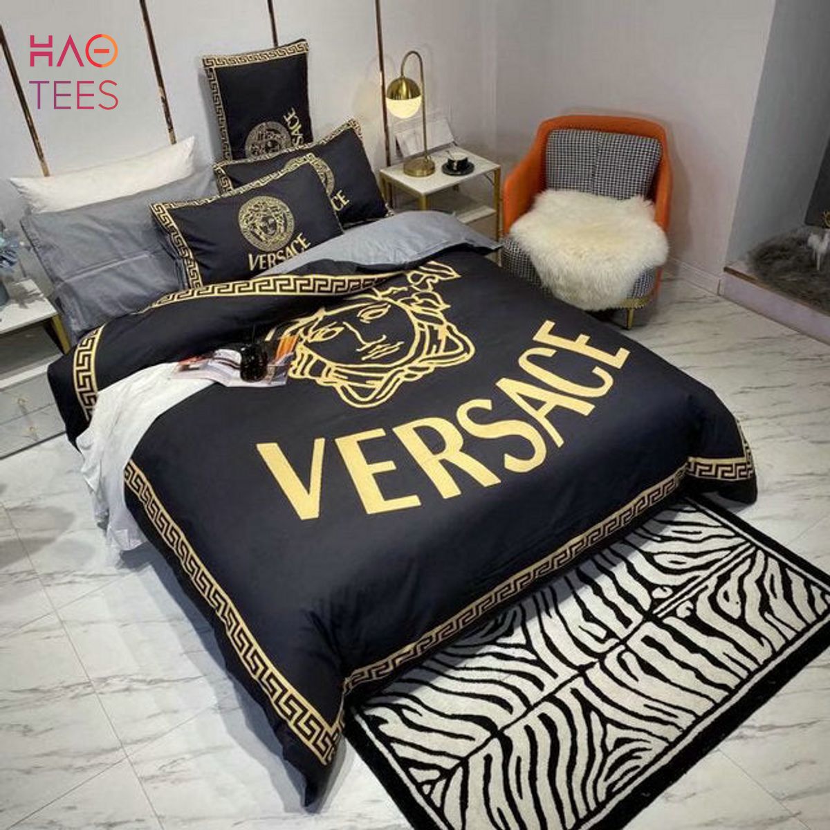 Versace Black  Gold Bedding Set