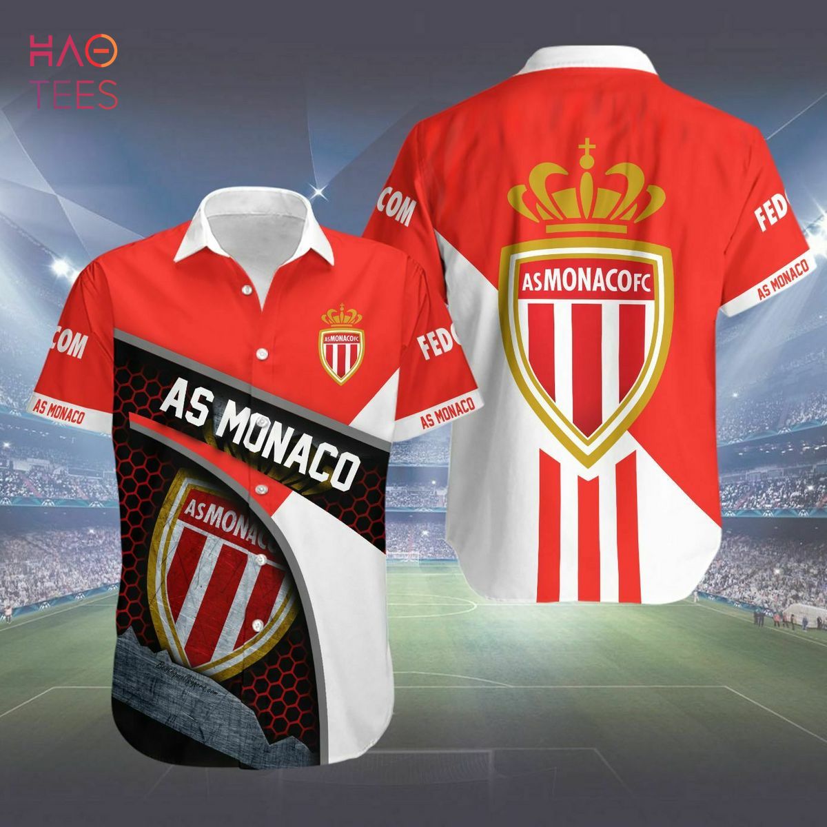 AS Monaco FC Hawaiian Shirt Summer Shirt AS Monaco FC Hawaiian Shirt Summer Shirt
