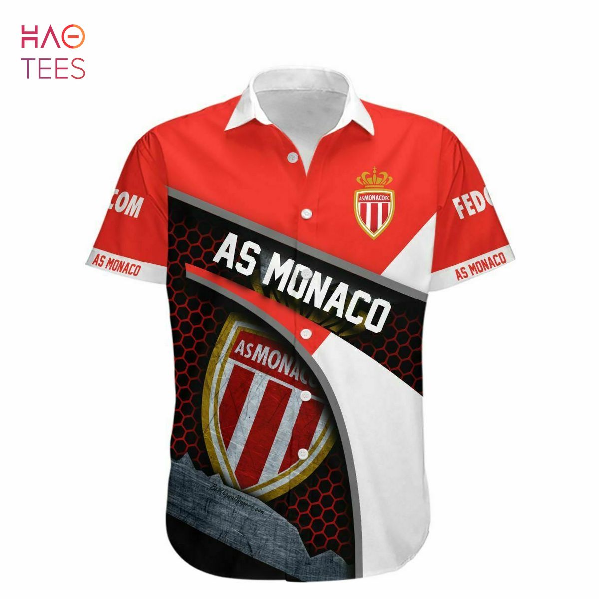 AS Monaco FC Hawaiian Shirt Summer Shirt AS Monaco FC Hawaiian Shirt Summer Shirt