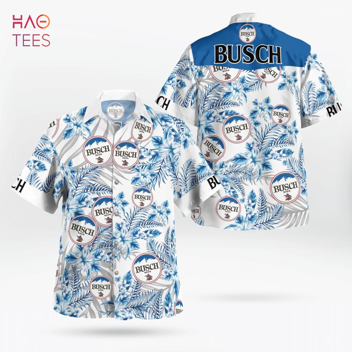 Busch Beer All Over Print 3D Hawaiian Shirt Busch Beer All Over Print 3D Hawaiian Shirt