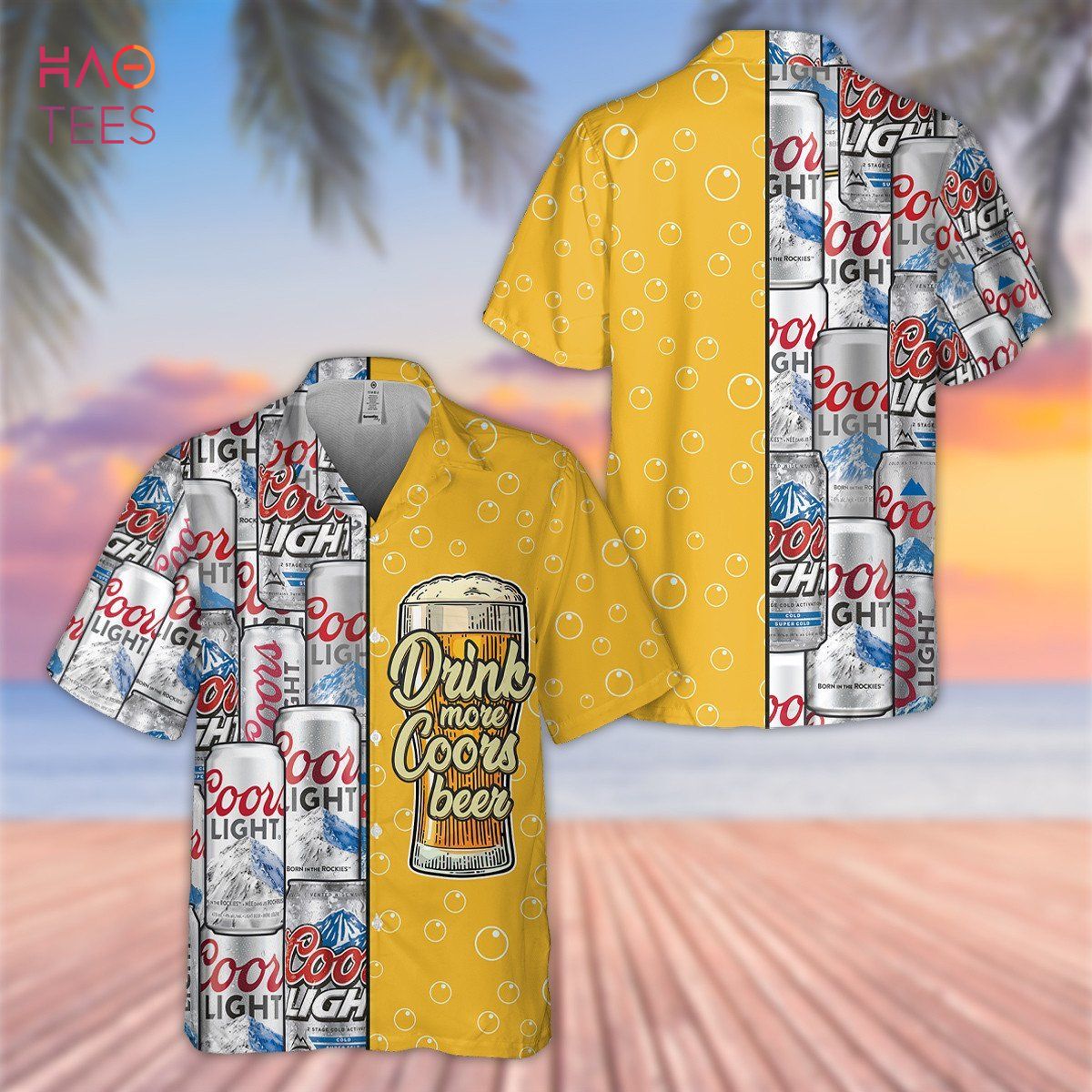 Drink More Coors Light Beer All Over Print 3D Hawaiian Shirt Drink More Coors Light Beer All Over Print 3D Hawaiian Shirt