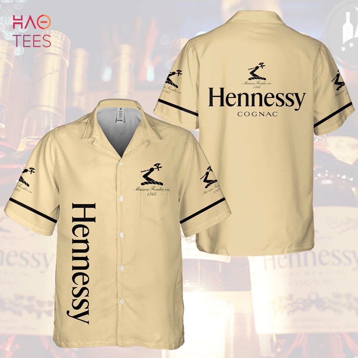 Hennessy Cognac All Over Print 3D Hawaiian Shirt Hennessy Cognac All Over Print 3D Hawaiian Shirt