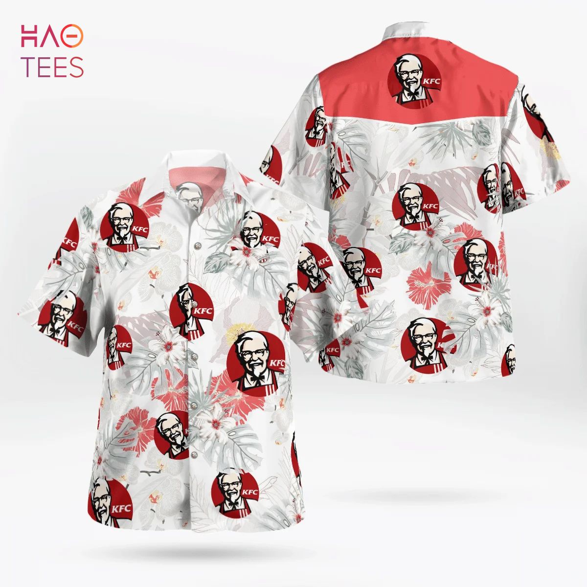KFC Fast Food All Over Print 3D Flowery Aloha Summer Beach Hawaiian Shirt KFC Fast Food All Over Print 3D Flowery Aloha Summer Beach Hawaiian Shirt