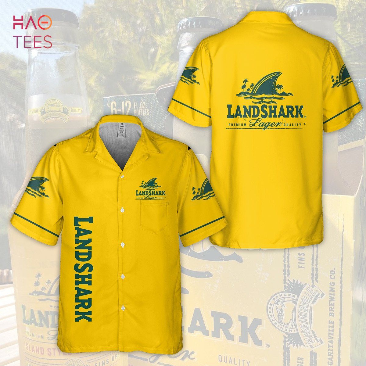 Landshark Lager All Over Print 3D Hawaiian Shirt Landshark Lager All Over Print 3D Hawaiian Shirt