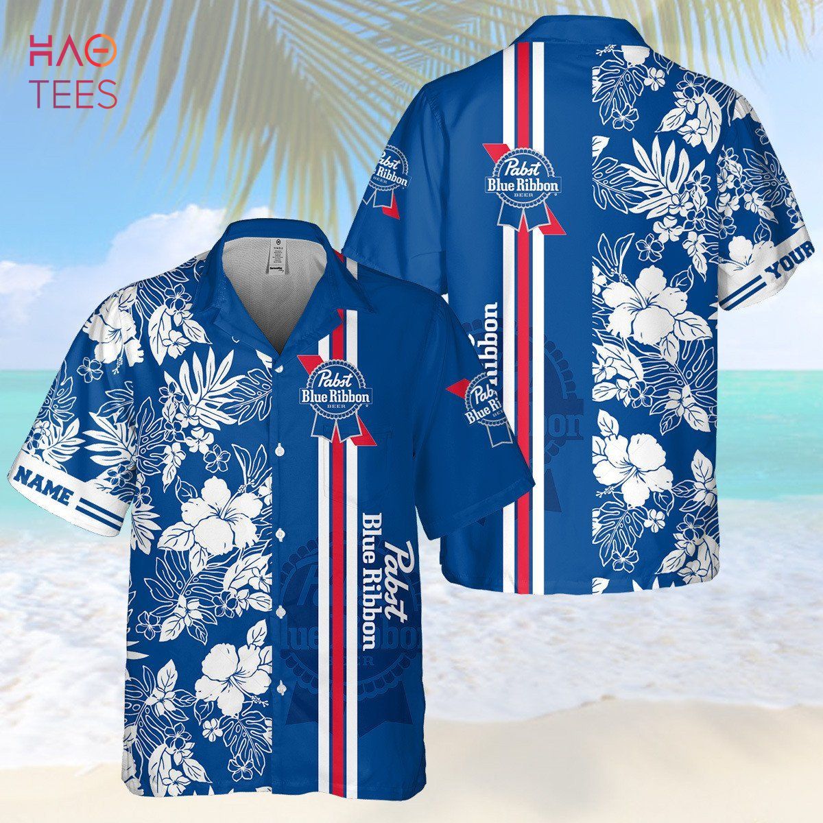 Pabst Blue Bibbon All Over Print 3D Hawaiian Shirt Pabst Blue Bibbon All Over Print 3D Hawaiian Shirt