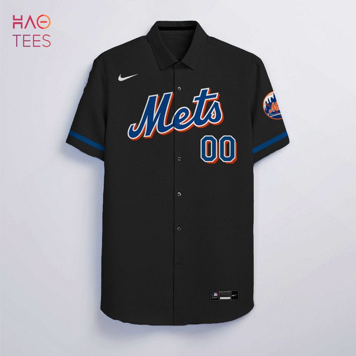 Personalized New York Mets Baseball All Overprint 3D Hawaiian Shirt - Black-TPH  - Love My Family Forever