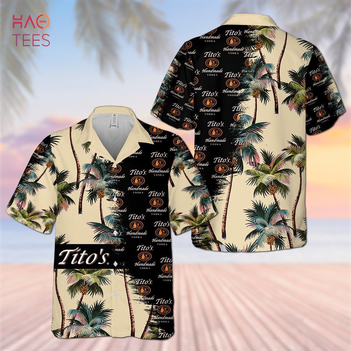 Tito's Handmade Vodka All Over Print 3D Hawaiian Shirt Tito's Handmade Vodka All Over Print 3D Hawaiian Shirt