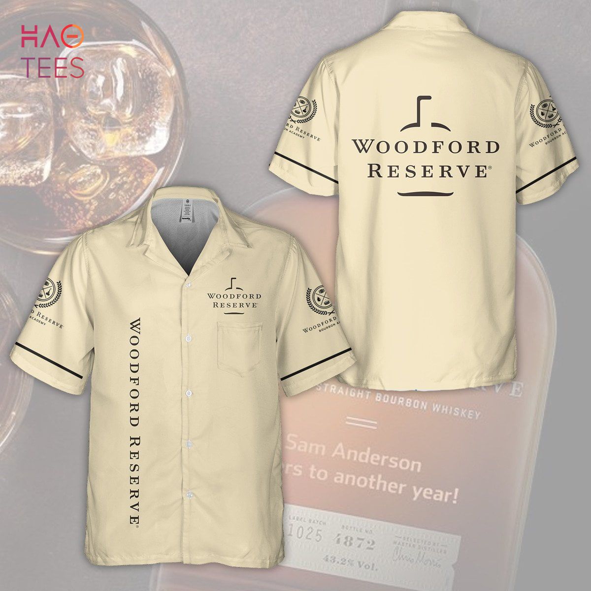 Woodford Reserve Bourbon All Over Print 3D Hawaiian Shirt Woodford Reserve Bourbon All Over Print 3D Hawaiian Shirt