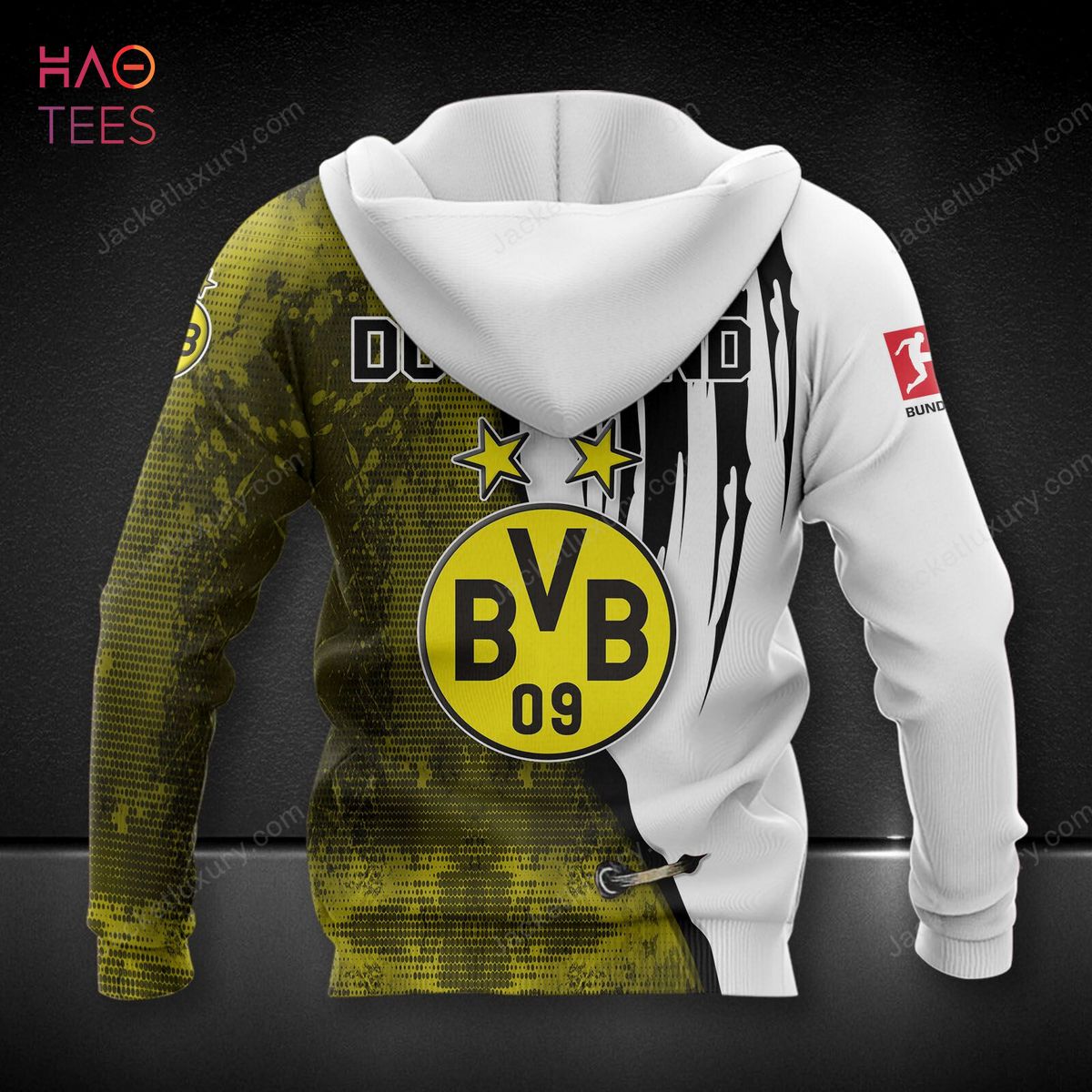BEST Borussia Dortmund White Black Gold 3D Hoodie Limited