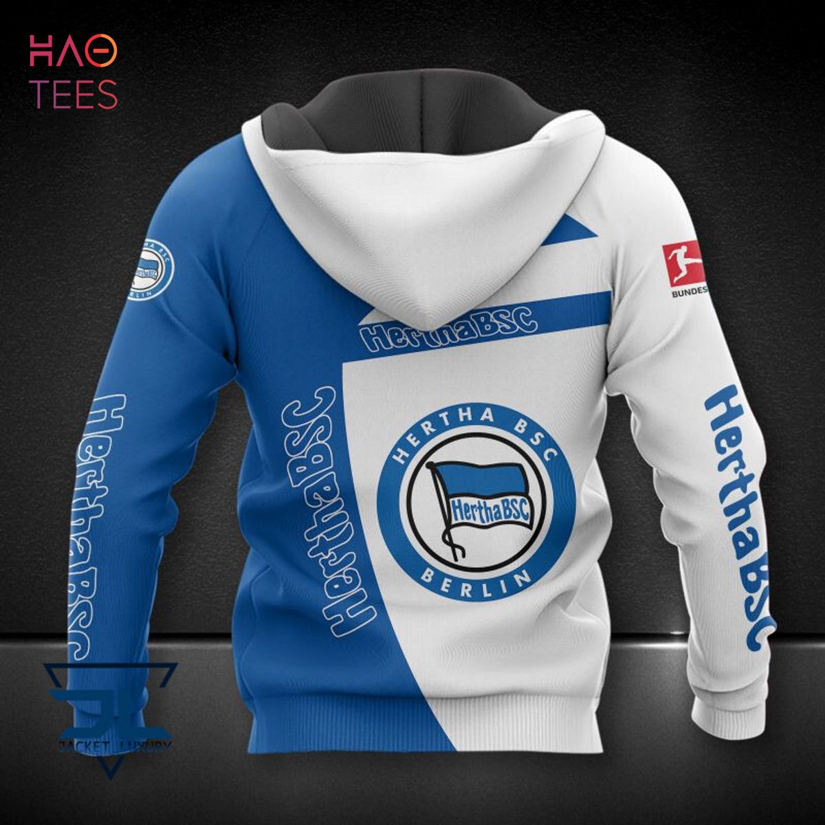 BEST Hertha BSC Blue White 3D Hoodie Pod Design