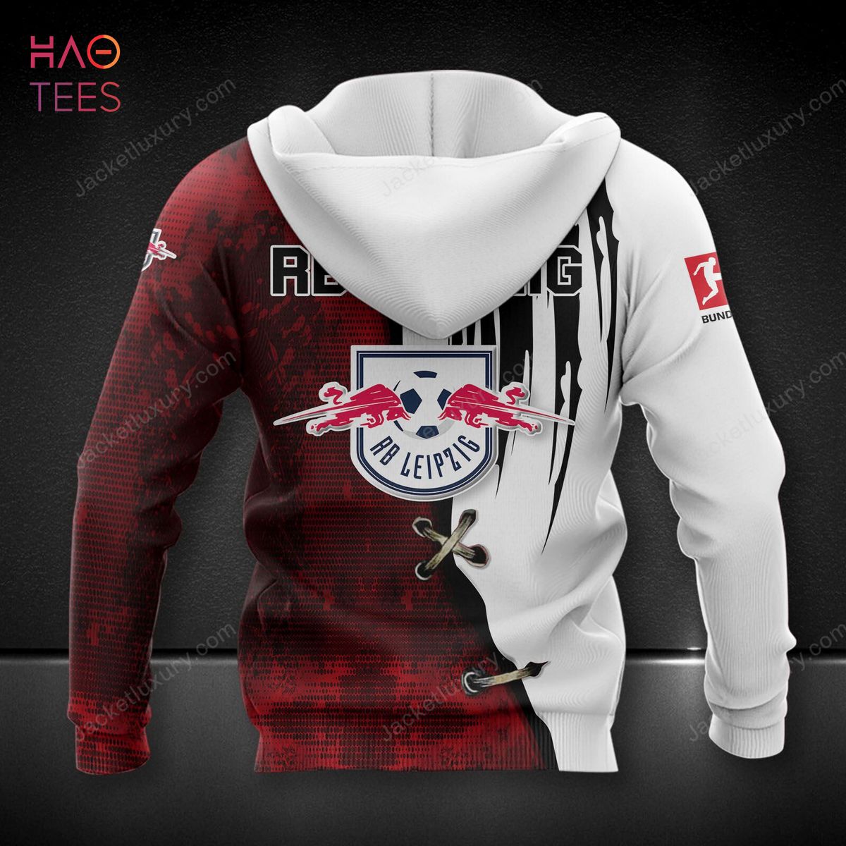 HOT RB Leipzig Red Black White 3D Hoodie All Over Printed