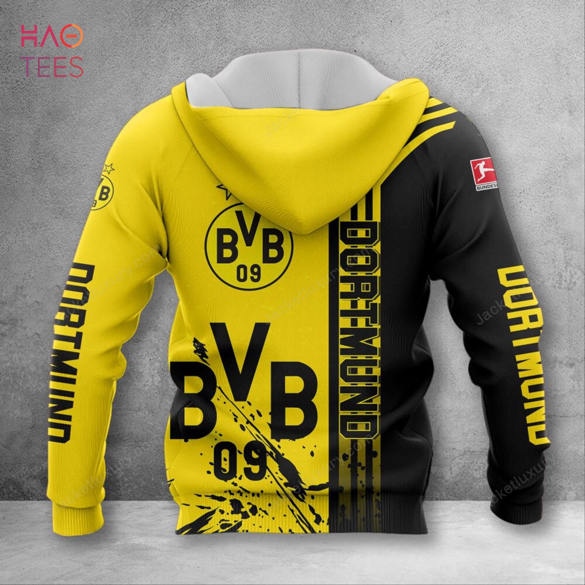 NEW Borussia Dortmund Gold Black 3D Hoodie Limited Edition