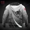 NEW Borussia Monchengladbach White Black 3D Hoodie Limited Edition