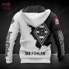 NEW Borussia Monchengladbach White Black 3D Hoodie Limited Edition