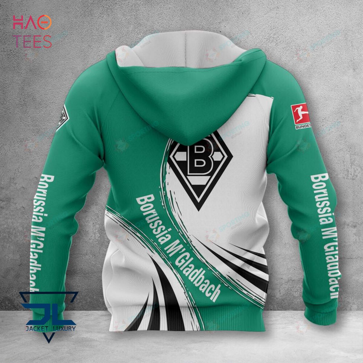 NEW Borussia Monchengladbach White Green 3D Hoodie All Over Printed