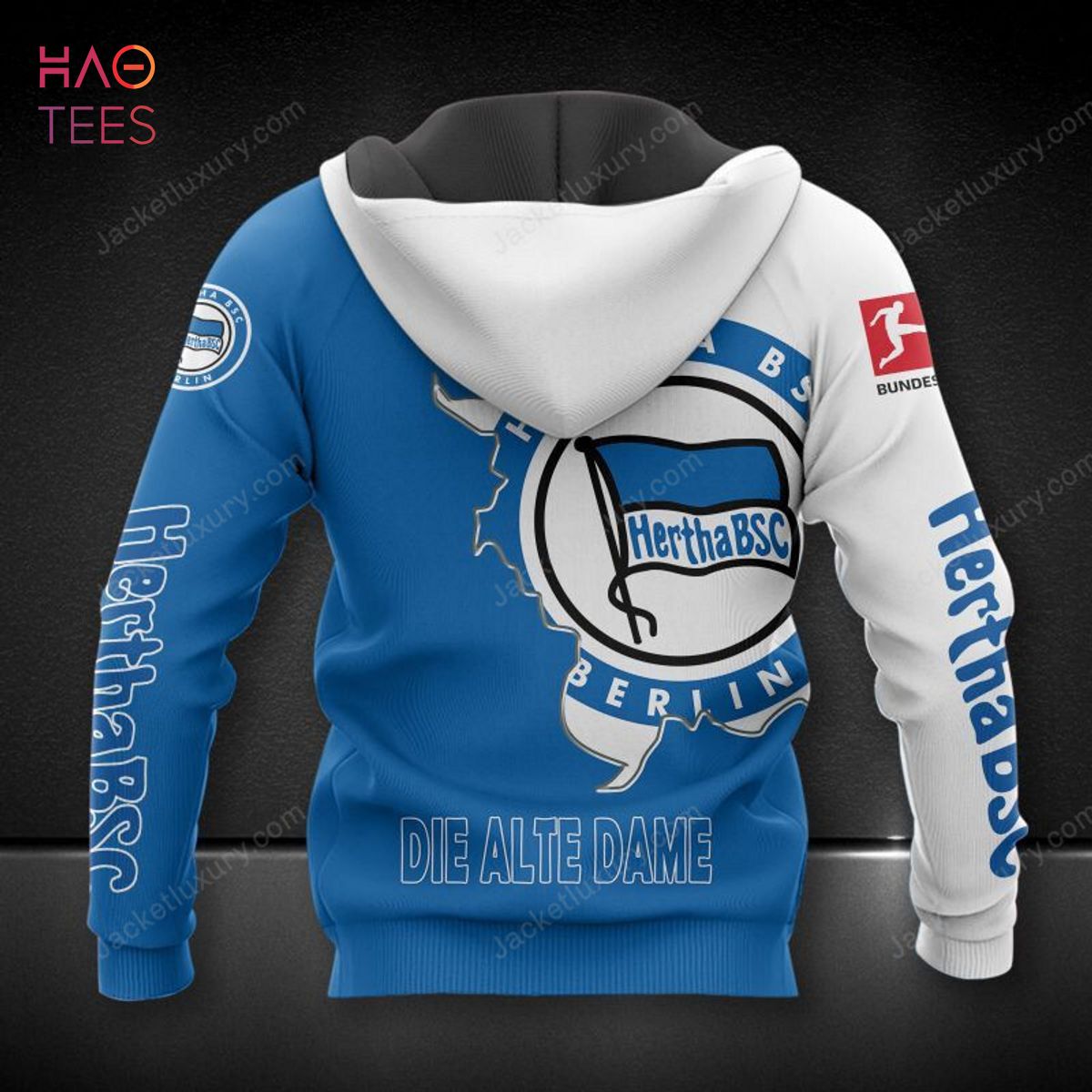 THE BEST Hertha BSC Blue White 3D Hoodie Limited