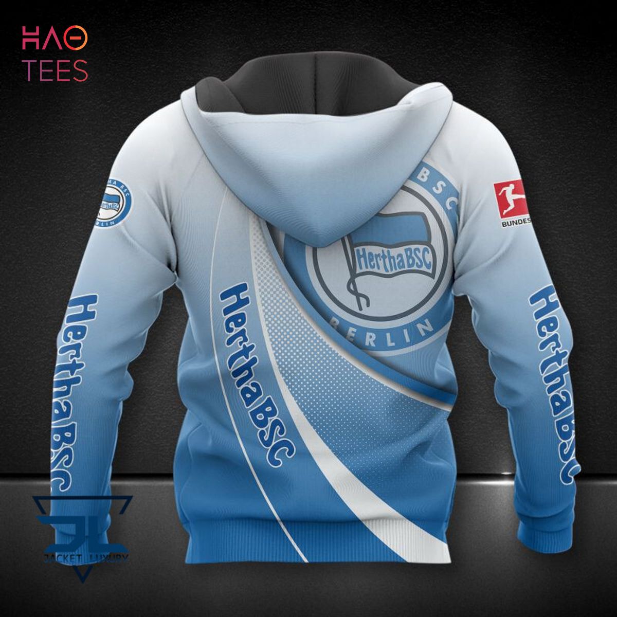 THE BEST Hertha BSC White Blue 3D Hoodie Pod Design