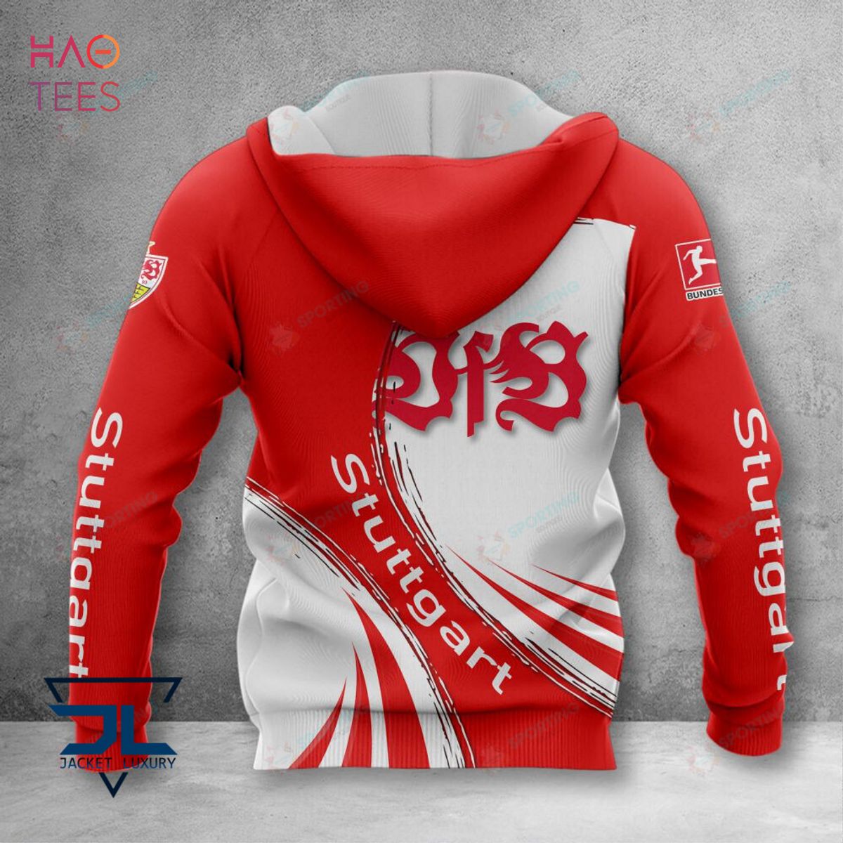 THE BEST VfB Stuttgart Red White 3D Hoodie Limited
