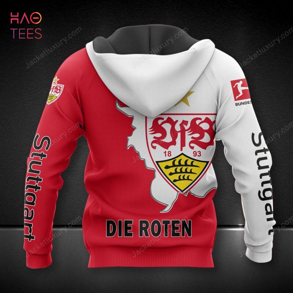THE BEST VfB Stuttgart White Red 3D Hoodie Limited