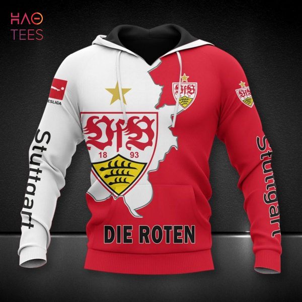 THE BEST VfB Stuttgart White Red 3D Hoodie Limited Edition