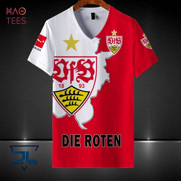 THE BEST VfB Stuttgart White Red 3D Hoodie Limited Edition