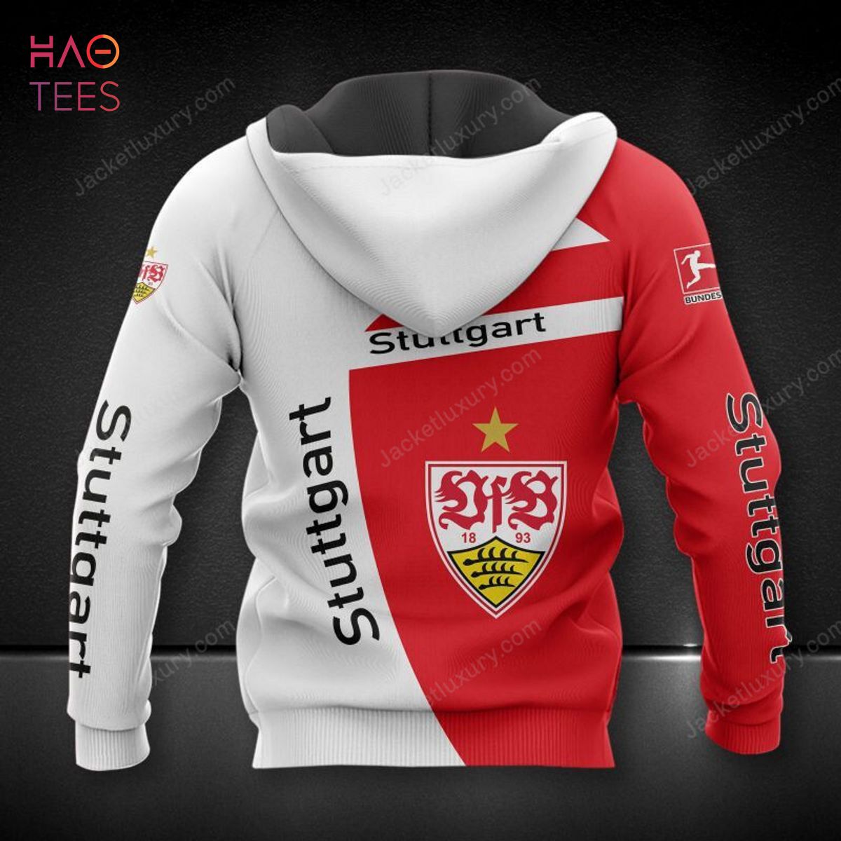 VfB Stuttgart White Red 3D Hoodie Limited