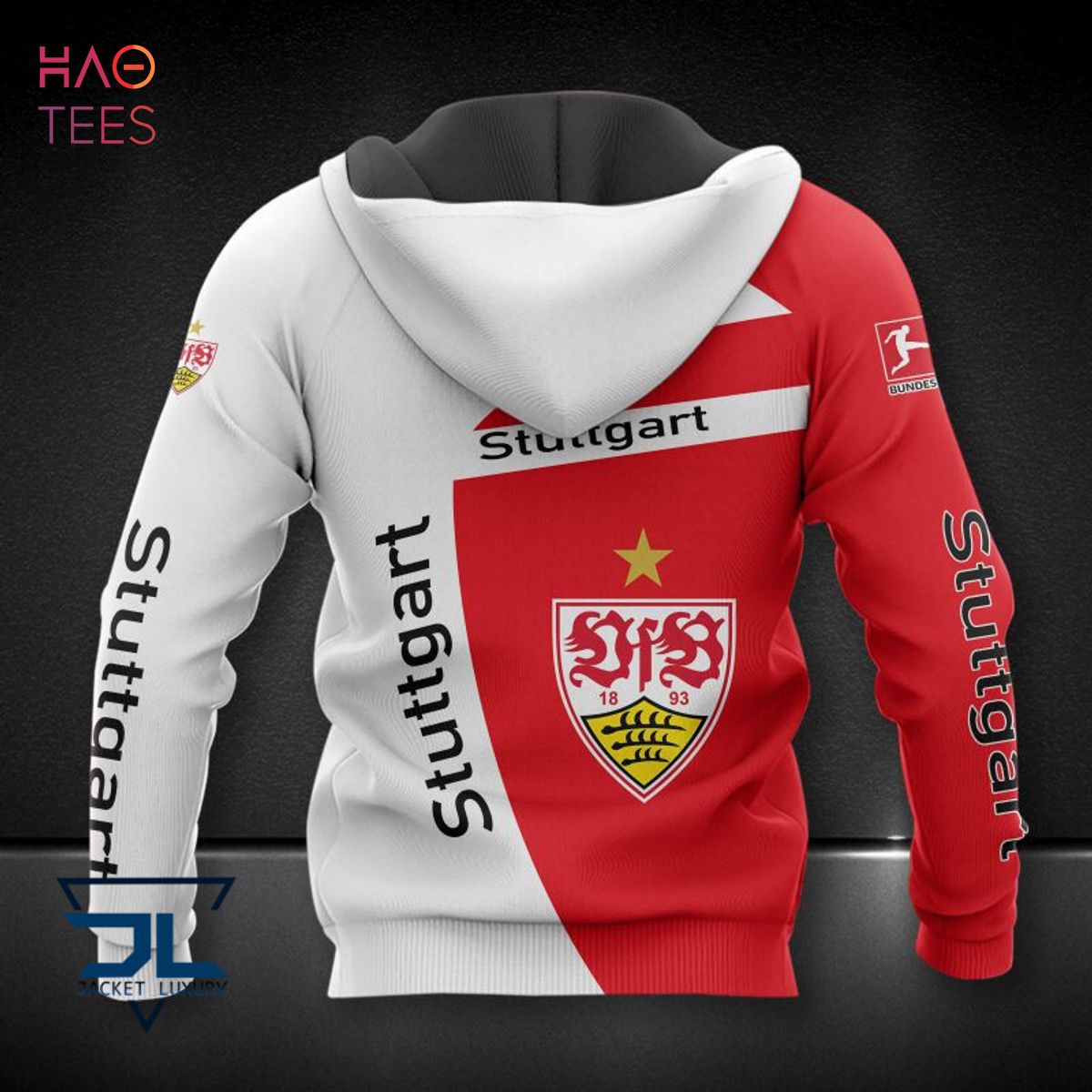 VfB Stuttgart White Red 3D Hoodie Limited Edition