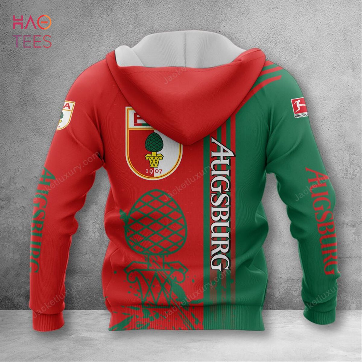 [Available] FC Augsburg Red Green 3D Hoodie Hot Trend