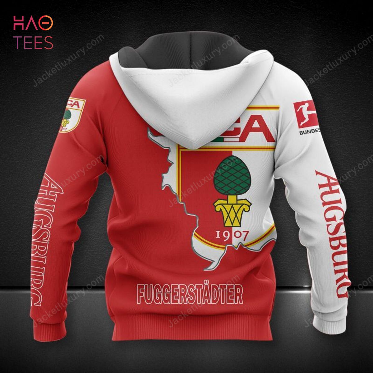 [Available] FC Augsburg Red White 3D Hoodie Limited Edition