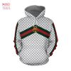 Gucci White Luxury Brand 3D Hoodie