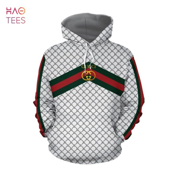 Gucci White Luxury Brand 3D Hoodie