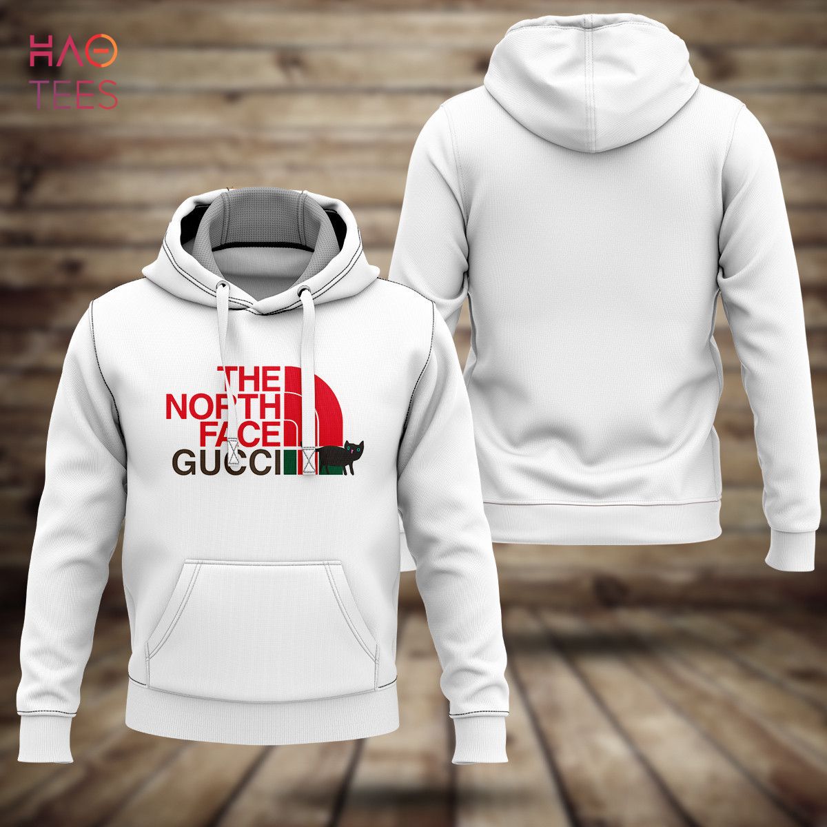 The Nopth Face Gucci White 3D Hoodie