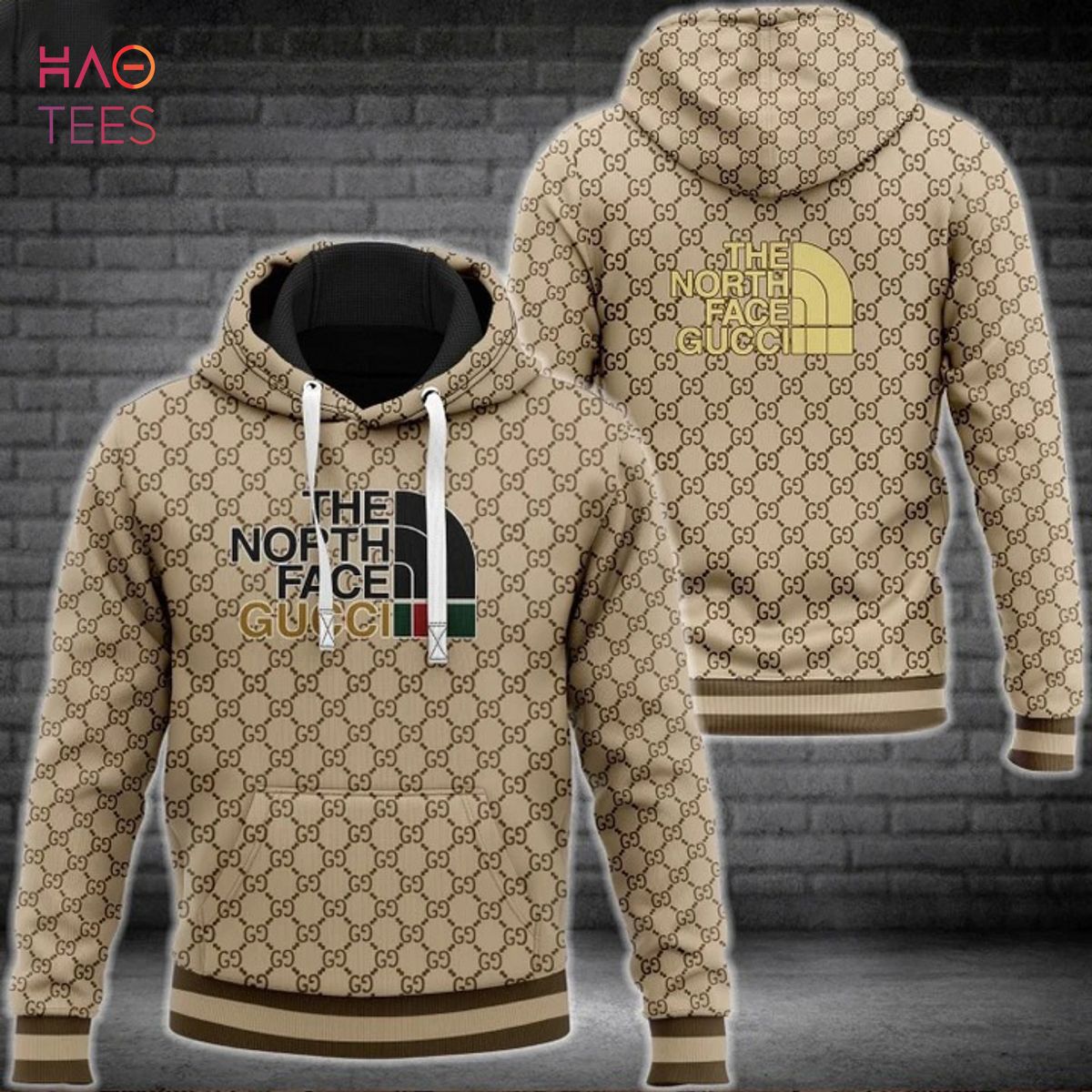 The Nopth Face Mix Gucci Luxury Brand Hoodie