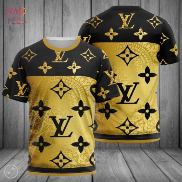 BEST Louis Vuitton Luxury Gold Black 3D T-Shirt