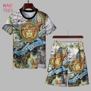 HOT Versace Gold White Limited T-shirts And Beach Shorts