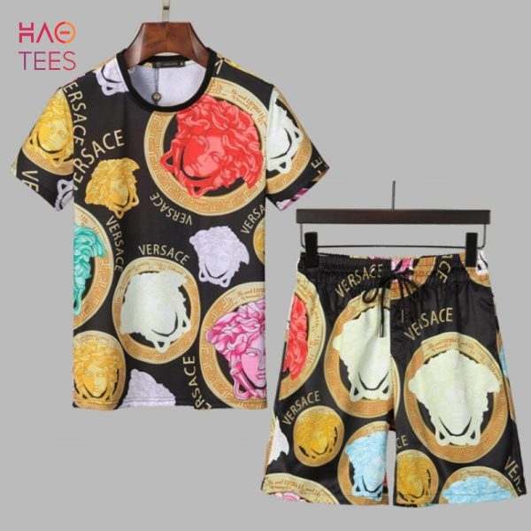 Luxury Versace Gold Black Limited Edition T-shirts And Beach Shorts
