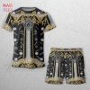 Luxury Versace Gold Black T-shirts And Beach Shorts Luxury Versace Gold Black T-shirts And Beach Shorts