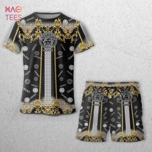 Luxury Versace Gold Black Limited T-shirts And Beach Shorts Limited