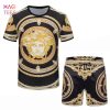 Luxury Versace Gold Black T-shirts And Beach Shorts