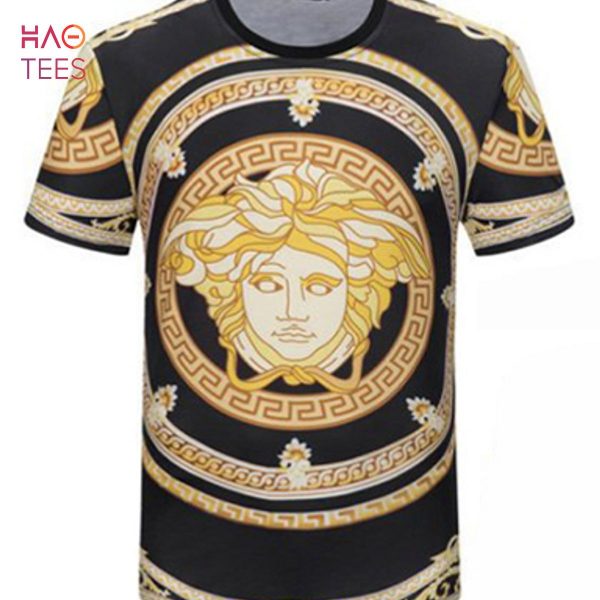 Luxury Versace Gold Black T-shirts And Beach Shorts